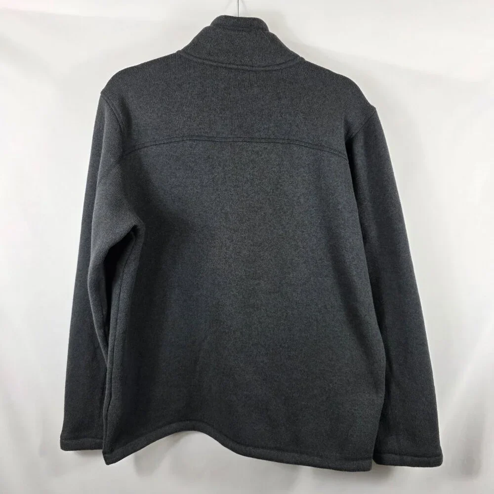 Men's North Face Black Fleece Jacket Size Medium Zip Front White Logo